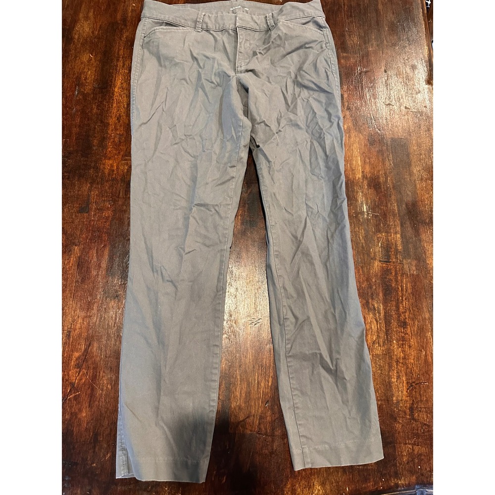 Old Navy Pixie Pants Womens 8 Gray Excellent Mid Rise Stretch Straight Leg